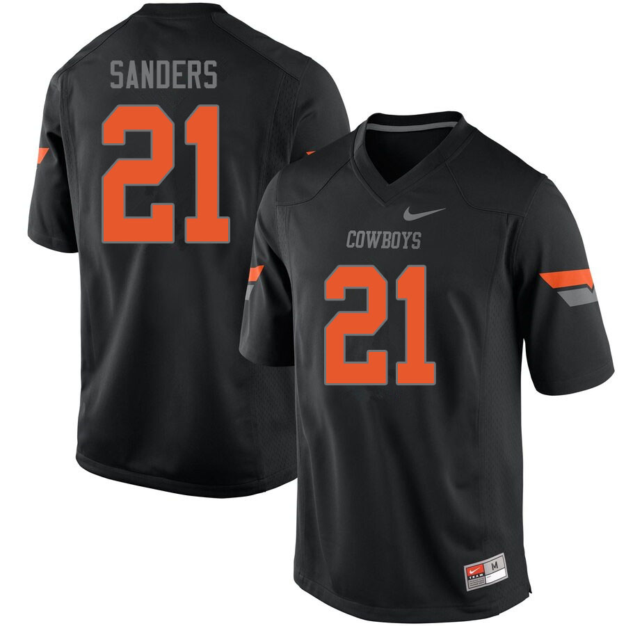 Men #21 Barry Sanders Oklahoma State Cowboys College Football Jerseys Sale-Black - Click Image to Close